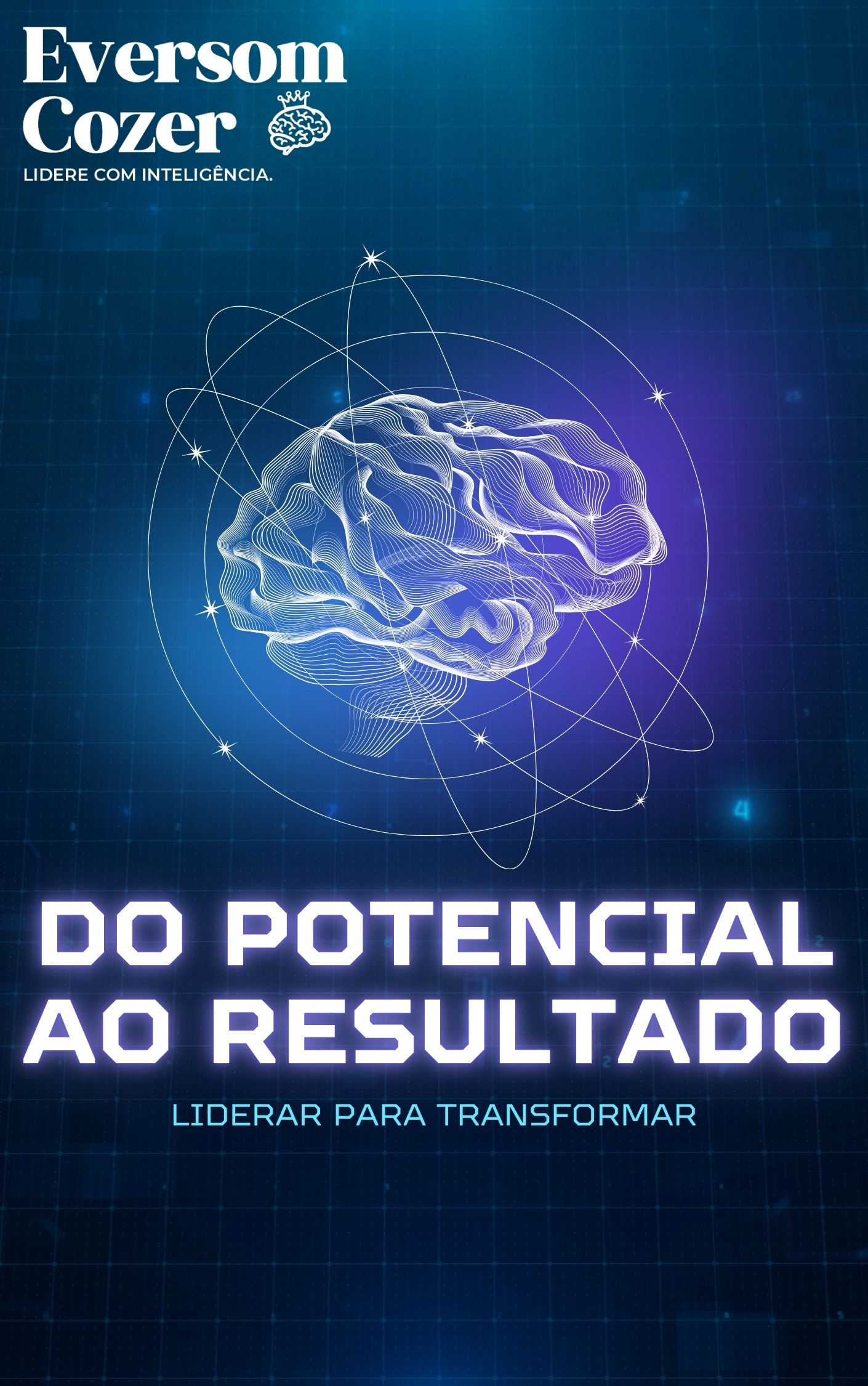 Capa de livro sobre Psicologia e Tecnologia Moderno Azul Escuro